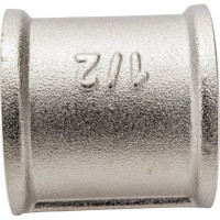 Муфта STI латунная Ду15 (1/2") Ру16 никелированная, внутренняя резьба D270-00416