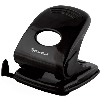 Дырокол BRAUBERG металлический Style, до 40л, черный, 220947