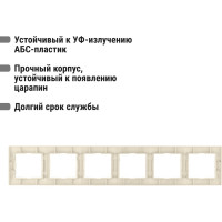 6-постовая рамка TDM ELECTRIC горизонтальная, слоновая кость Таймыр SQ1814-0135