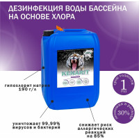 Жидкий хлор КЕНАЗ Средство для дезинфекции КЕНАРИТ (гипохлорит натрия) 190 г/л, 30 л 809141
