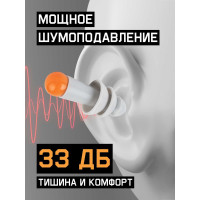 Противошумные многоразовые силиконовые беруши Jeta Safety Sonido 33Дб, в чехле JEM30