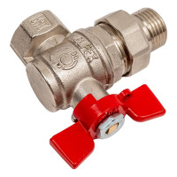 Шаровой кран VALFEX PREMIUM для воды, угловой, с американкой, 1/2" ВР/НР, бабочка VF.269.NB1.012.PREMIUM