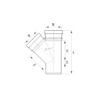 Тройник ХЕМКОР НПВХ 110x110 45 градусов ВК ШУМЭКС 2391064 46592