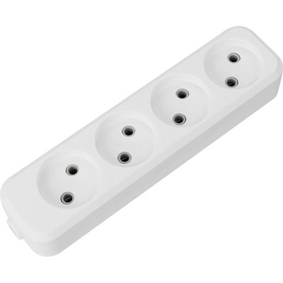 Розеточная колодка TDM ELECTRIC 4 гнезда 2П б/з 10А 250В белая серии Народная SQ1806-0419