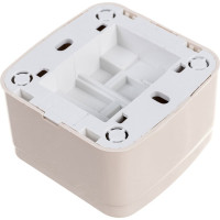 Переключатель слоновая кость на 2 направления 1-клавишный открытой устан с подсветкой TDM ELECTRIC IP20 10А, серия "Дача" Народная SQ1824-0019