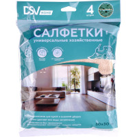 Универсальная салфетка из микрофибры для уборки DSV 30x30 см, набор 4 шт., 220 г/см DS-20122