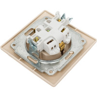 Розетка Intro Solo 4-202-02 с заземлением 2P+E Schuko, 16А-250В, IP20, СУ, слоновая кость, Б0053650