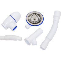 Сифон Unicorn B436V 3 1/2х40 с круглым переливом, с носиком, с гофрой 40х40х50 544820