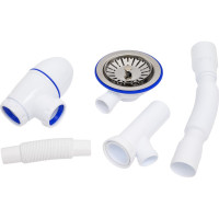 Сифон Unicorn B436V 3 1/2х40 с круглым переливом, с носиком, с гофрой 40х40х50 544820