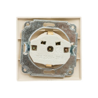 Розетка Intro Plano 1-202-02 с заземлением 2P+E Schuko, 16А-250В, IP20, СУ, слоновая кость, Б0053876