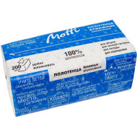 Полотенца в пачках Motti V, 2 слоя, 22.5х22.5 см, ширина 11.5 см, 200 листов, белые 263200-Ц