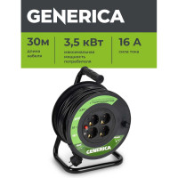 Катушка GENERICA УК30 с т/з 4 места 2P+PE/30м 3x1,5мм2 WKP20-16-04-30-G