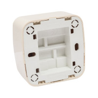 Выключатель слоновая кость 1-клавишный открытой установки TDM ELECTRIC IP20 10А, серия "Дача" Народная SQ1824-0014