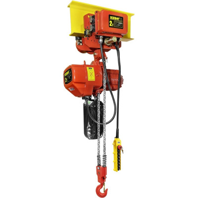 Цепная передвижная электрическая таль OCALIFT 02-02S г/п 2 тонны, высота 4,5м, 380в OCA0202ST45m