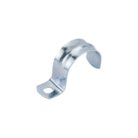Оцинкованная скоба с одним отверстием Экопласт для трубы D32 мм, 100 шт. 43732