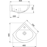 Умывальник Santeri угловой РАДИАН 48 ВОРОТЫНСК 30830 131309S0010B0