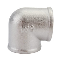 Угольник STI латунный Ду20 (3/4") Ру16  ВР/ВР никелированный D270-05007