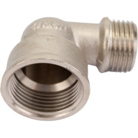 Угольник STI латунный Ду20х15 (3/4"х 1/2") Ру16  ВР/НР переходной, никелированный D270-05070