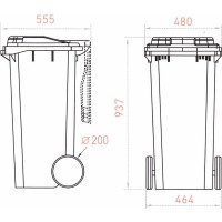 Мусорный контейнер Дигрус 120 л., красный 23.С29-К/Д