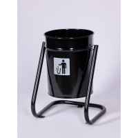 Урна уличная ПРОФМЕТСТИЛЬ металлическая, черная, с креплением в асфальт 638