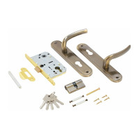 Врезной замок с ручками Аллюр ЗВ 7-132/85 AB старая бронза 14156