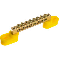 Шина ЭРА NO-222-109-1 PE земля, на двух угловых изоляторах, ШНИ-6х9-8-У2-Желтый Б0044158