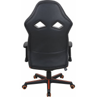 Компьютерное кресло BRABIX Storm GM-006, регулируемые подлокотники, экокожа, черное/оранжевое 532502