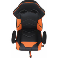 Компьютерное кресло BRABIX Storm GM-006, регулируемые подлокотники, экокожа, черное/оранжевое 532502