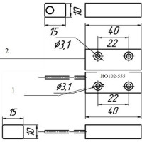 Охранный точечный магнитоконтактный извещатель Магнито-Контакт ИО 102-555 1522