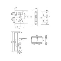 Врезной замок Trodos 61/76 SN никель 202081