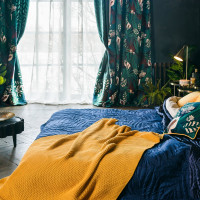 Готовая штора Moroshka Shangri La 160x260 см, крепление шторная лента, зеленый 913-207-02