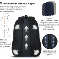 Универсальный рюкзак BRAUBERG URBAN 2, Freedom, 2 отделения, темно-синий, 46x32x19 см 270755