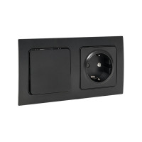 2-местная рамка EKF Стокгольм черная PROxima EXM-G-303-30