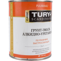 Грунт-эмаль TURY АУ по ржавчине 3 в 1, темно-серая (RAL 7024), 0.9 кг T1-00003562