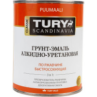 Грунт-эмаль TURY АУ по ржавчине 3 в 1, темно-серая (RAL 7024), 0.9 кг T1-00003562