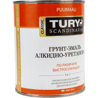 Грунт-эмаль TURY АУ по ржавчине 3 в 1, темно-серая (RAL 7024), 0.9 кг T1-00003562