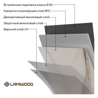 Виниловый пол с подложкой Lamiwood AQUAMARINE (Мрамор Примо; класс 43; 5 мм, микрофаска; 1,86 кв.м) M-02