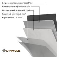 Виниловый пол с подложкой Lamiwood AQUAMARINE (Мрамор Арабеско; класс 43; 5 мм, микрофаска; 1,86 кв.м) M-03