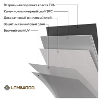 Виниловый пол с подложкой Lamiwood AQUAMARINE (Сланец Гриджио; класс 43; 5 мм, микрофаска; 1,86 кв.м) M-04