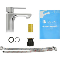 Смеситель для умывальника Juguni с литым изливом, картридж 35 мм, подводка, гайка 0402.133