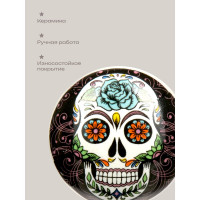 Керамическая ручка для мебели Blumen Haus Череп цвет церный, рисунок цветной 66165
