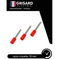 Наконечник-гильза Grisard Electric Е 1,5-08 1,5мм2 с изолированным фланцем красный (100шт) GE (E1508) GRE-014-0032