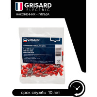 Наконечник-гильза Grisard Electric Е 1,5-08 1,5мм2 с изолированным фланцем красный (100шт) GE (E1508) GRE-014-0032