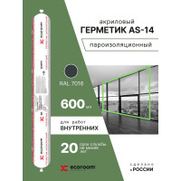 Акриловый герметик ECOROOM AS-14 пароизоляционный, 600 мл, RAL 7016 E-Герм-7052/7016