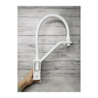 Смеситель для кухни Gappo 35k с выходом для питьевого фильтра, гибкий излив, белый-хром G4317-8 550573