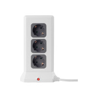 Удлинитель ROCKETSOCKET Tower Extended 12 Euro 16A, 4 USB 3A+C с блоком 5В/3.4А, кабель 2,0 м  цвет белый GNS5004