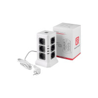Удлинитель ROCKETSOCKET Tower Extended 12 Euro 16A, 4 USB 3A+C с блоком 5В/3.4А, кабель 2,0 м  цвет белый GNS5004