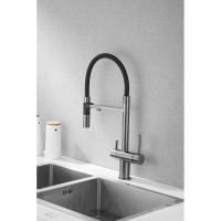 Смеситель для кухни ROSE с подключением к фильтру питьевой воды, оружейная сталь R958T