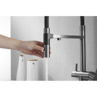 Смеситель для кухни ROSE с подключением к фильтру питьевой воды, оружейная сталь R958T