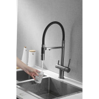 Смеситель для кухни ROSE с подключением к фильтру питьевой воды, оружейная сталь R958T